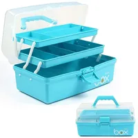 Creahaus 30,5cm 3-Regal Mehrzweck-Aufbewahrungsbox, Sortierbox, Organizer Box, Bastelbox, Nähkasten,