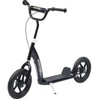 Homcom Kinderroller mit Hinterbremse 12 Zoll Tretroller EVA Schwarz