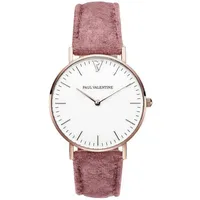 Paul Valentine Damen Armbanduhr MARINA Rose Gold PINK VELVET