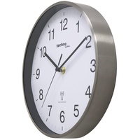 Technoline kleine, analoge Funkwanduhr WT8925 in Silber, 25 cm