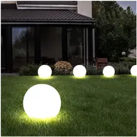 ETC Shop 5er Set LED Solarkugel weiß, Erdspieß, DxH