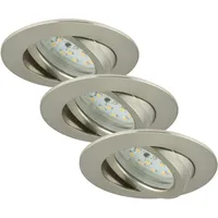 Briloner LED Einbauleuchte 3er Set schwenkbar matt-nickel