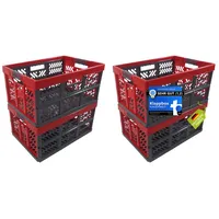 Kinderwelt 4 x Stabile Profi-Klappboxen rot/anthrazit mit Soft-Touch Griffen