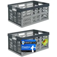 Kinderwelt 2er Set Klappbox 45 L silber/ grau 45