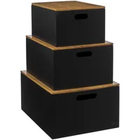 5five simply smart FIVE 3er Set stapelbarer Aufbewahrungsboxen mit
