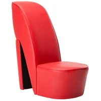 VidaXL Stuhl in Stöckelschuh-Form Rot Kunstleder