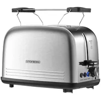 Steinborg 2 Scheiben Edelstahl Toaster mit Brötchenaufsatz und Krümelschublade