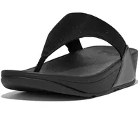 FitFlop Lulu Shimmerlux Toe-Post Sandale, Schwarz, 38