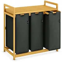 ADEL DREAM AdelDream Wäschekorb mit Bambusrahmen, 150 l, 3