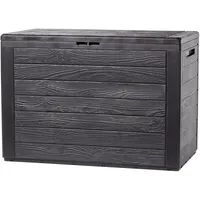 Kadax Gartenkiste, Aufbewahrungsbox aus Kunststoff, 190L, Dunkelbraun