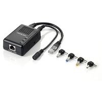 LevelOne Fast Ethernet PoE Splitter, 802.3af PoE, 5-12V DC