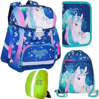 Goldkids Schulranzen-set Einhorn Unicorn Ranzen Schulranzen Kinderrucksack, Federmappe, Schuhbeutel,