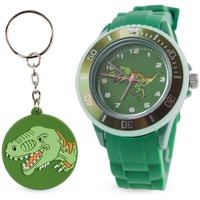 Miraval Kinderarmbanduhr Silikonarmband mit Schlüsselanhänger Dinosaurer Motiv 35 mm