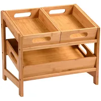 KESPER Küchenregal mit herausnehmbaren Tabletts, Bambus, 39,5 x 26