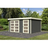Karibu Gartenhaus Mühlentrup 3 Terragrau 404 cm x 332,5
