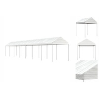 VidaXL Pavillon mit Dach Weiß 15,61x2,28x2,69 m Polyethylen