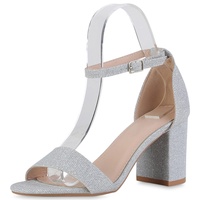 VAN HILL Damen Riemchensandaletten in Silber
