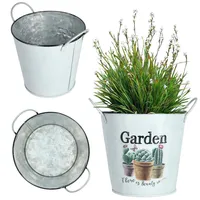 Kadax Blumentopf aus Metall, 14 cm, Mit Griffen