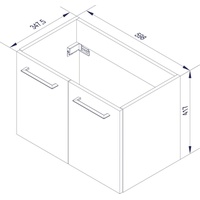 Fackelmann Waschbeckenunterschrank Lima Weiß matt 60 cm
