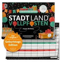 Denkriesen Stadt Land Vollpfosten - Geburtstags Edition "Happy Birthday"