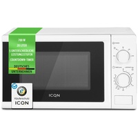 ICQN Mikrowelle Solo, 20L Garraum, 5 Leistungsstufen, kompakte Mikrowelle