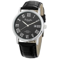 EICHMÜLLER Herrenuhr 7048-01, Schwarz Lederband 39 mm