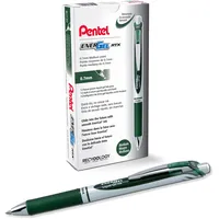 Pentel EnerGel XM BL77 Gelschreiber mit Druckmechanik, waldgrün (12