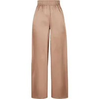 URBAN CLASSICS Satin Wide Leg Pants, in softtaupe -