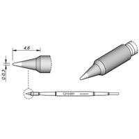Jbc Lötspitze Serie C210, Rundform, C210003/Ø 0,6 mm, gerade
