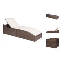 VidaXL Sonnenliege mit Polsterauflage Poly Rattan Braun