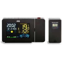 ADE WS1911 Wetterstation (Wetterstation mit Projektion und Funk-Außensensor) schwarz