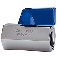 Riegler Mini-Kugelhahn, Edelstahl 1.4401, IG/IG, G 1/4, DN 8