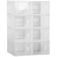 Homcom DIY Schuhbox mit 8 Fächern Aufbewahrungsbox Transparent