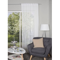 HOME WOHNIDEEN PANILIA, Raschelspitze Blätterdesign, Kombiband, Farbe:wollweiß, Größe:225 x