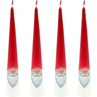 Dekohelden24 Adventskerze 25 cm 4 St. rot-weiß