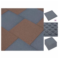 VidaXL Fallschutzmatten 6 Stk. Gummi 50x50x3 cm Grau