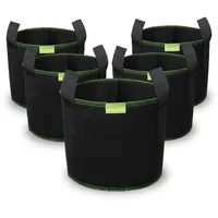 Mactoou Stofftopf, 5 Stück 12 L Pflanzsack, Vliesstoff Pflanztasche
