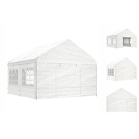 VidaXL Pavillon mit Dach Weiß 4,46x4,08x3,22 m Polyethylen