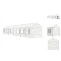 VidaXL Pavillon mit Dach Weiß 20,07x2,28x2,69 m Polyethylen