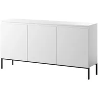 Selsey Sideboard Bemmi - Kommode 3-türig, Weiß mit schwarzen