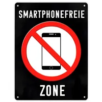 Speecheese Smartphonefreie Zone Handy verboten Metallschild XL in 21x28