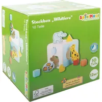 Vedes SpielMaus Holz Steckbox Wildtiere, 9 Teile