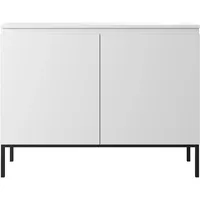 Selsey Sideboard Bemmi - Kommode 2-türig, Weiß mit schwarzen