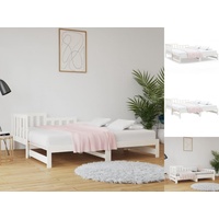 VidaXL Tagesbett Ausziehbar Weiß 2x(80x200) cm Massivholz Kiefer