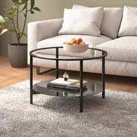 VidaXL Beistelltisch Schwarz und Transparent 70 cm Hartglas