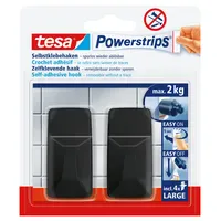 Tesa Klebehaken Large Eckig Schwarz