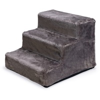 Karlie Easy Step Hundetreppe, Hundezubehör, Plüsch/Holz, Dunkelgrau -