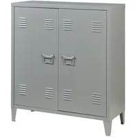 [en.casa] Metallschrank Oripää 90x80x33 cm Dunkelgrau