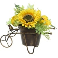 MARELIDA Sonnenblumen im Topf Kunstblumen Topfpflanze Dekoblumen H: 23cm