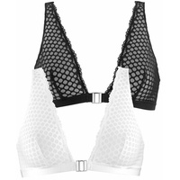 PETITE FLEUR Bralette-BH Damen weiß+schwarz Gr.70A